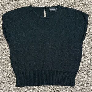 Andrea Jovine Black Glitter Knit Top